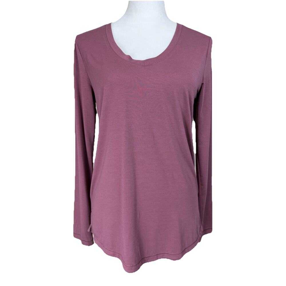Athleta Essential‎ V-Neck Top Sz S Petite Pullover Long Sleeves Lightweight
